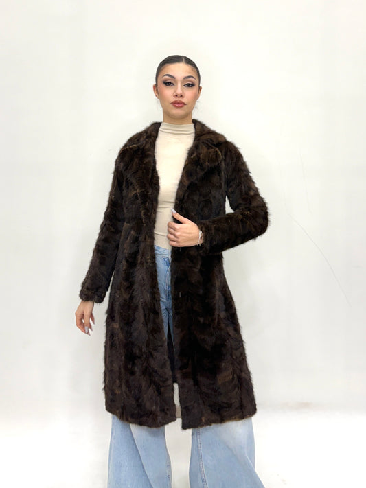 Cappotto di Visone lavorazione zampe di visone naturale