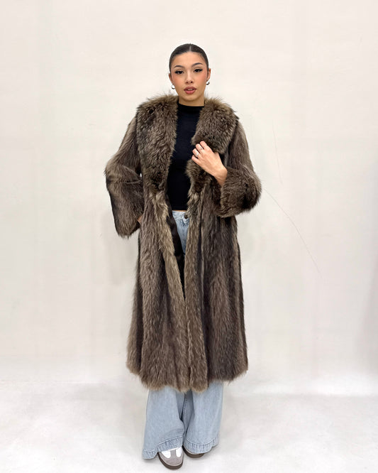 Pelliccia Lunga in Marmotta Vintage – Taglia Unica