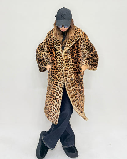 Cappotto shearling maculato manica 7/8