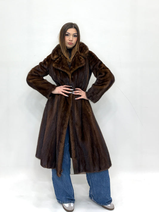 Cappotto di visone collo Bavero