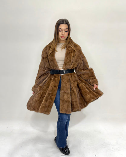 Mantella Visone Balze Color Miele Archivio | ReFur Luxury