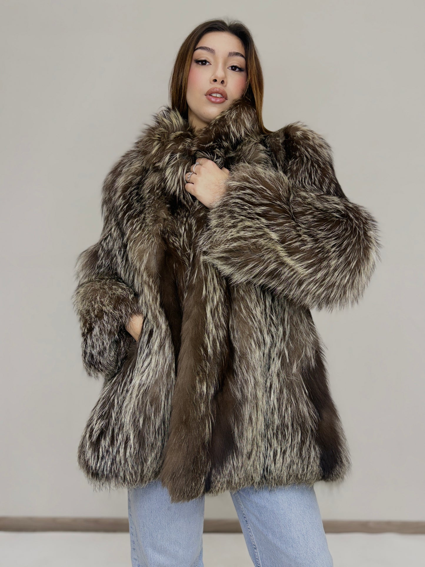 Cappotto in Volpe argentata