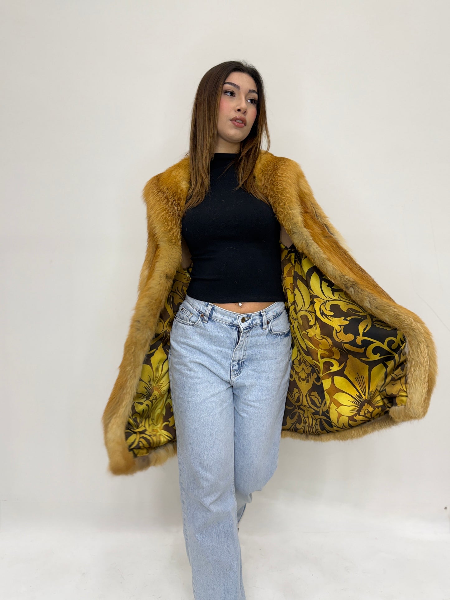 Red fox con fodera in saten personalizzata