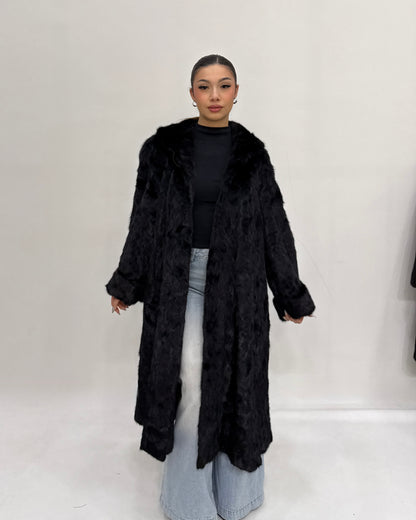 Cappotto  lungo di Visone Black Glama