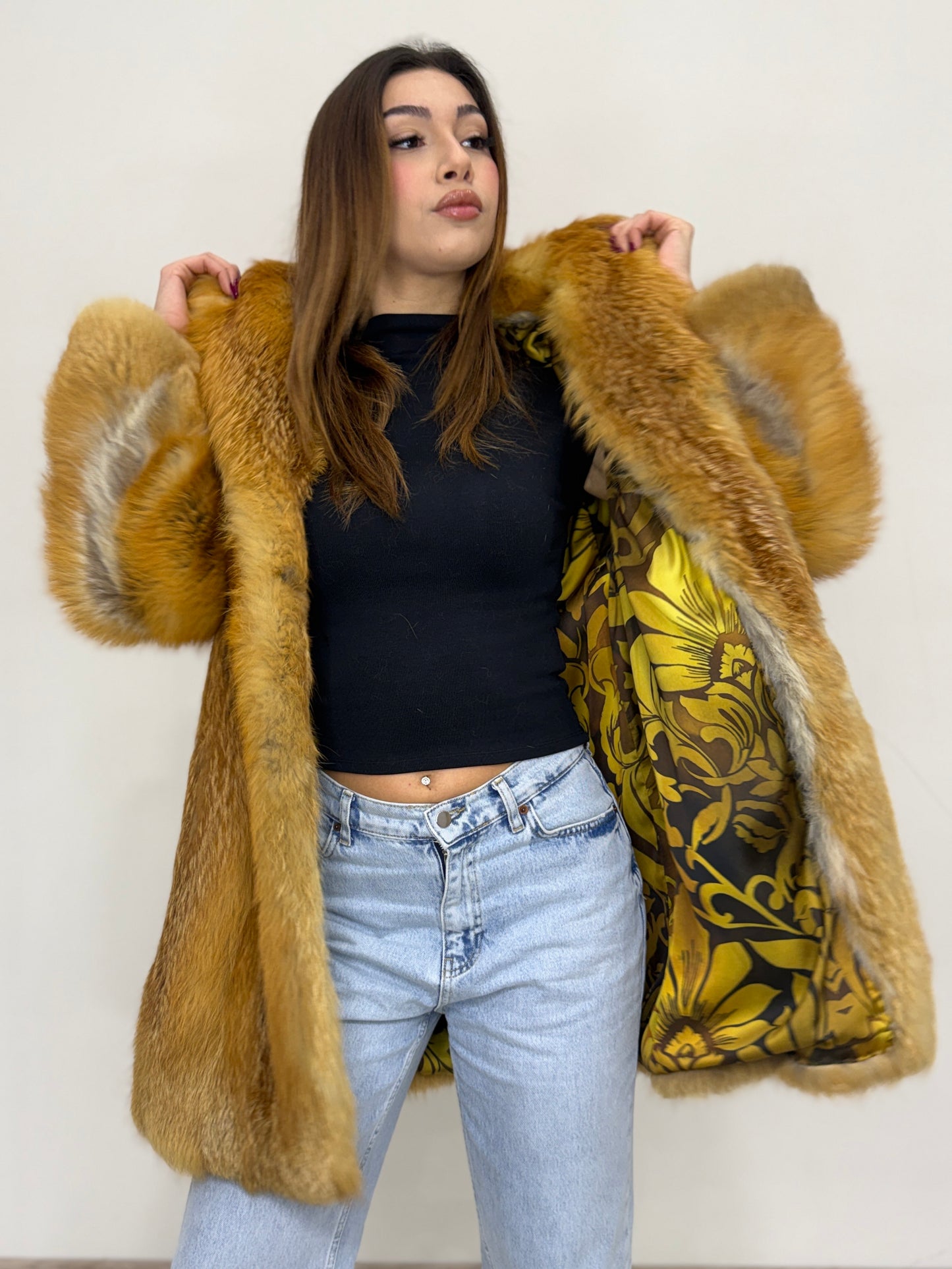 Red fox con fodera in saten personalizzata