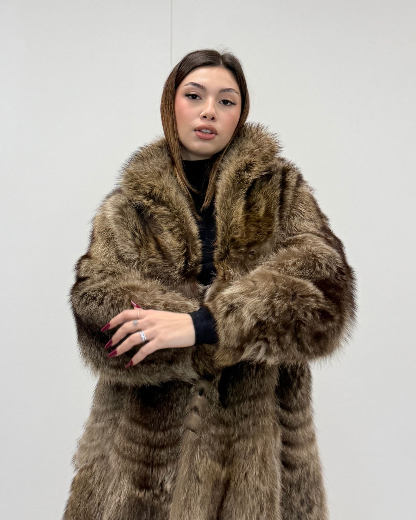 Pelliccia Lunga in Marmotta Vintage – Taglia Unica