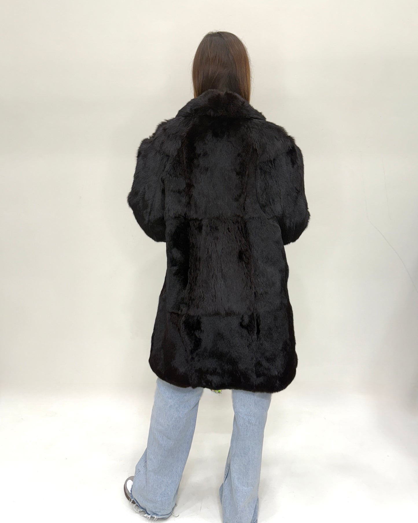 Cappotto di Visone Black gama scollo scialle