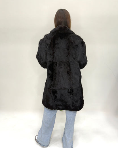 Cappotto di Visone Black gama scollo scialle