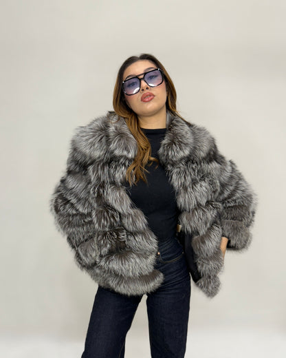 Giacca in Volpe argentata