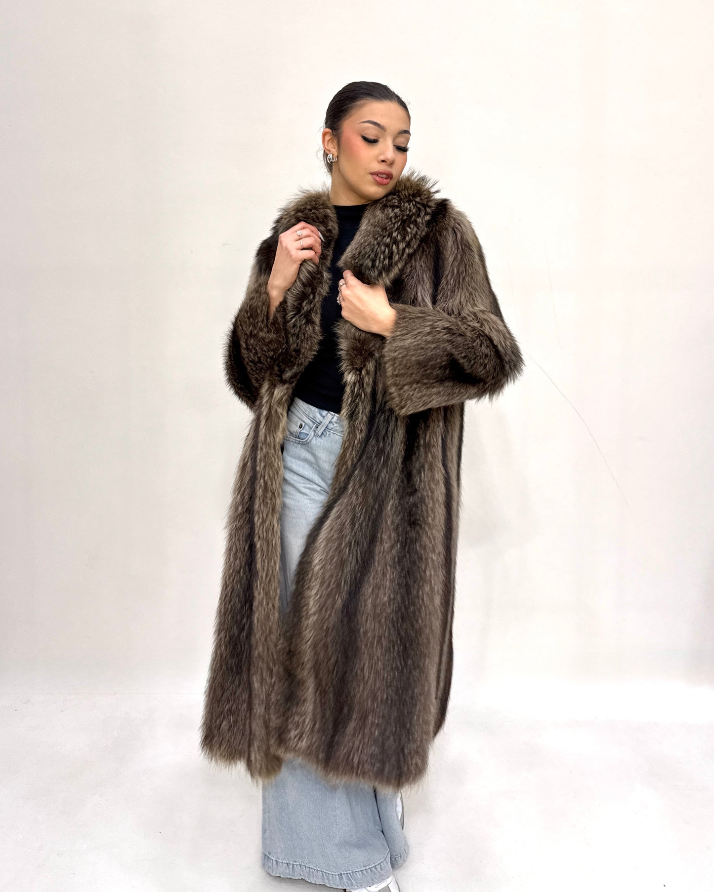 Pelliccia Lunga in Marmotta Vintage – Taglia Unica