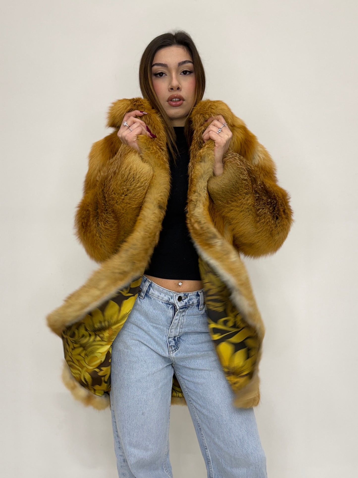 Red fox con fodera in saten personalizzata