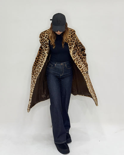 Cappotto shearling maculato manica 7/8