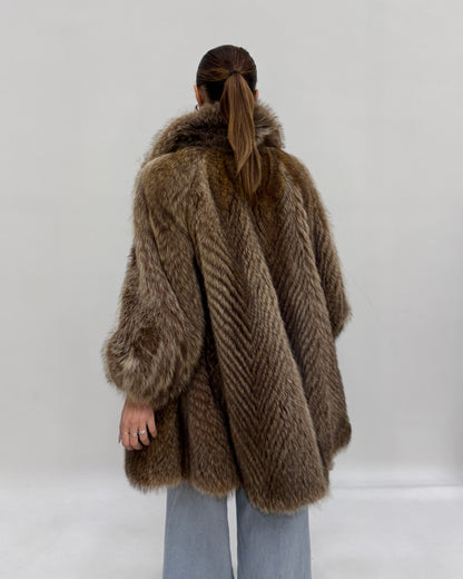 Giacca in Marmotta lavorazione Diagonale collo sciallato