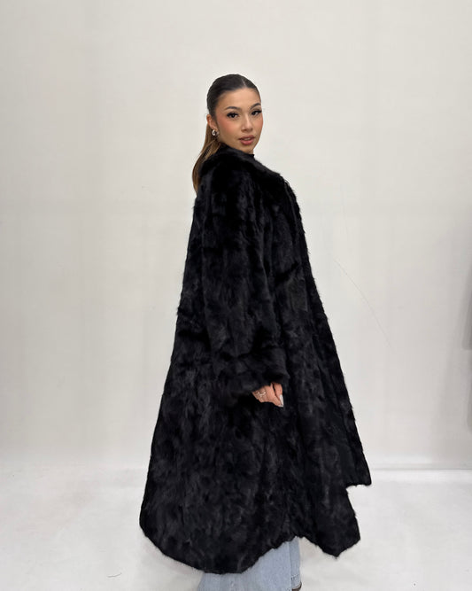 Cappotto  lungo di Visone Black Glama
