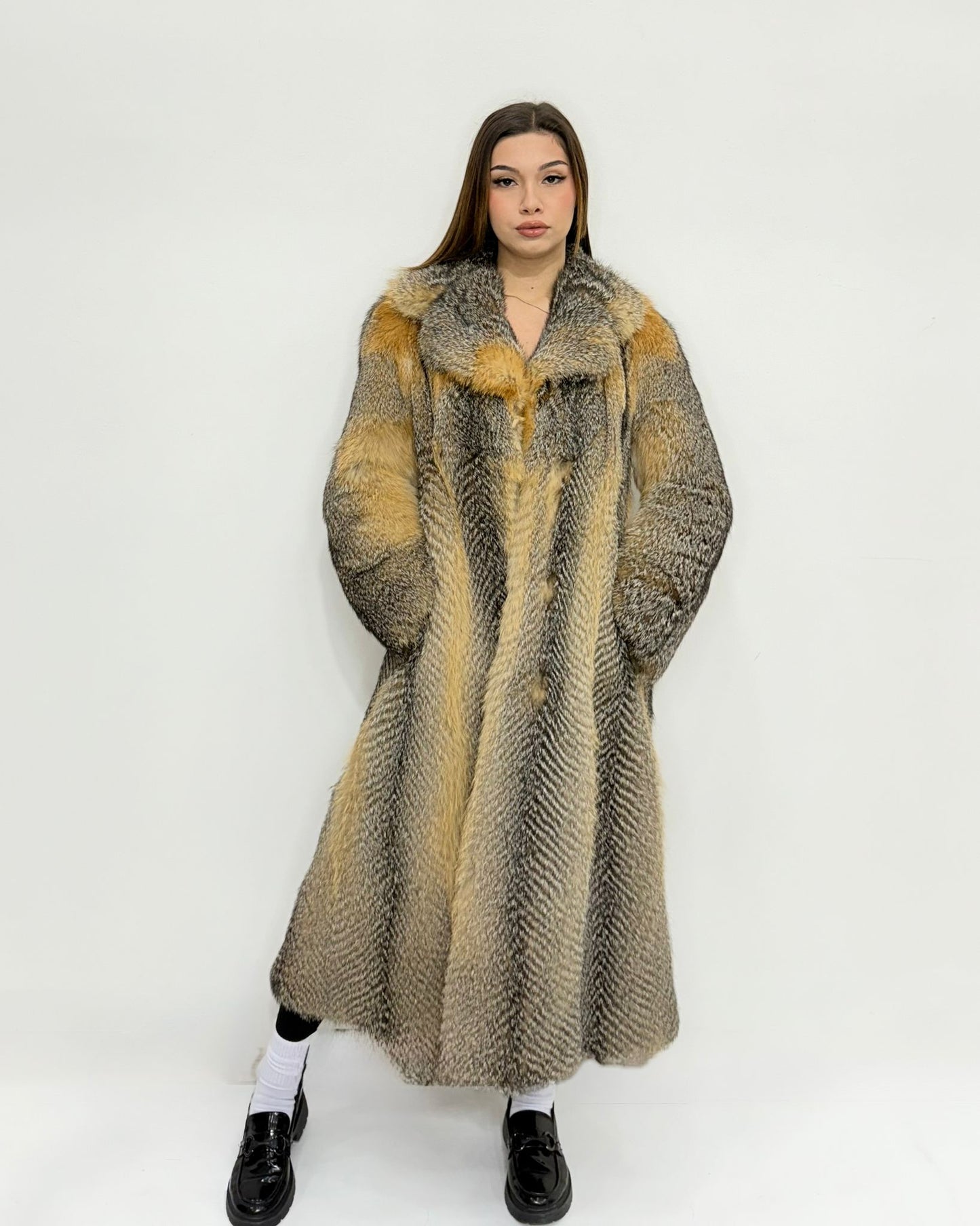 Pelliccia Lunga in Volpe di Patagonia Rigenerata – Taglia Unica