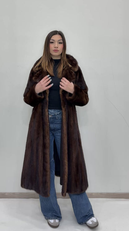 Cappotto di visone collo Bavero
