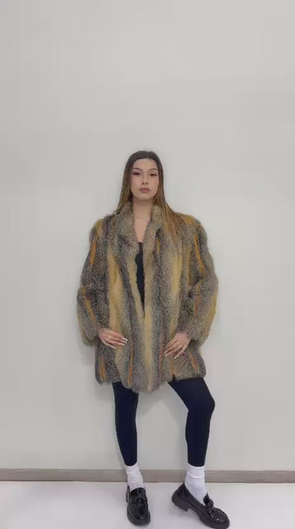 Volpe di Patagonia con inserti in pelle